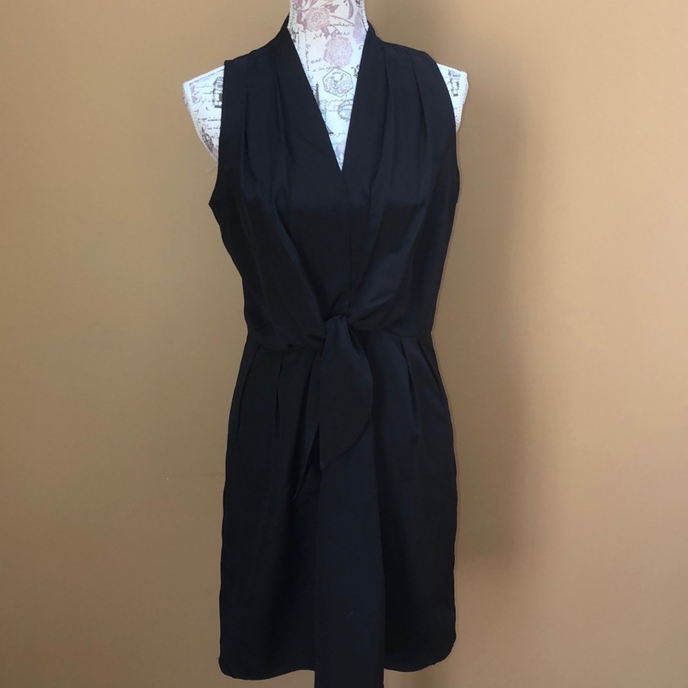 Felicity & Coco Medium Tie Front Black Dress
